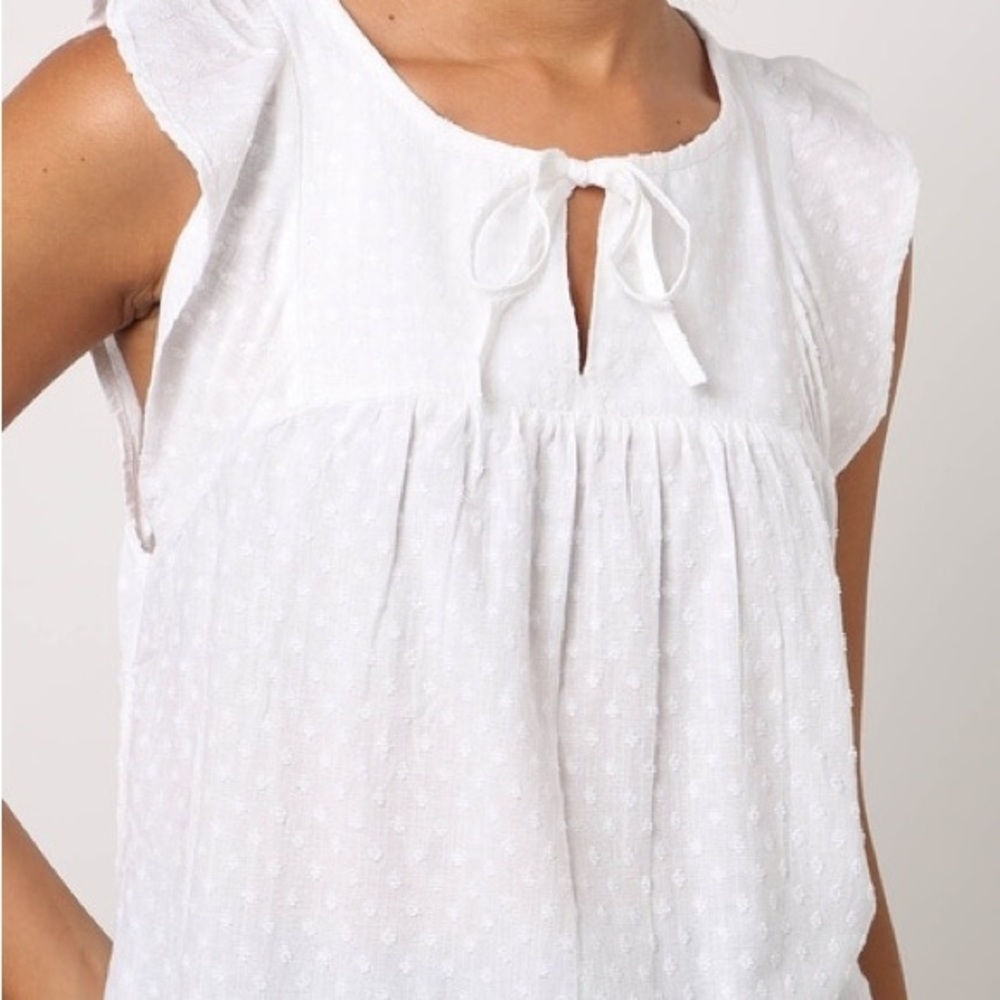 White Cap Sleeve Top - Picture 3 of 6